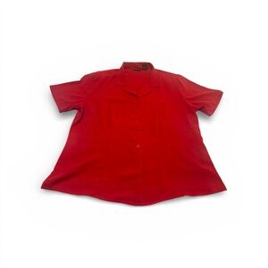 Laura Scott Vibrant Red Casual Button Down Shirt